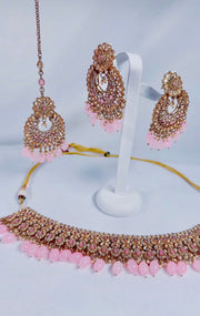 Indian Pakistani Jewellery Juhainah: baby pink choker set - Bijoux Pieces