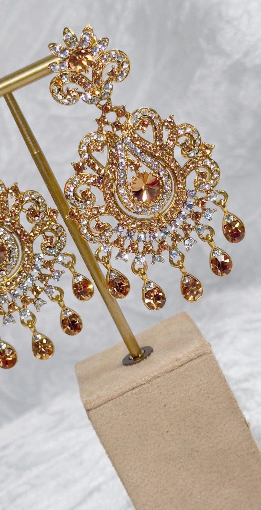 Indian Pakistani Jewellery Mariyah : gemmed earrings - Bijoux Pieces