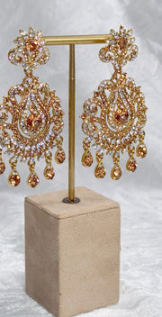 Indian Pakistani Jewellery Mariyah : gemmed earrings - Bijoux Pieces