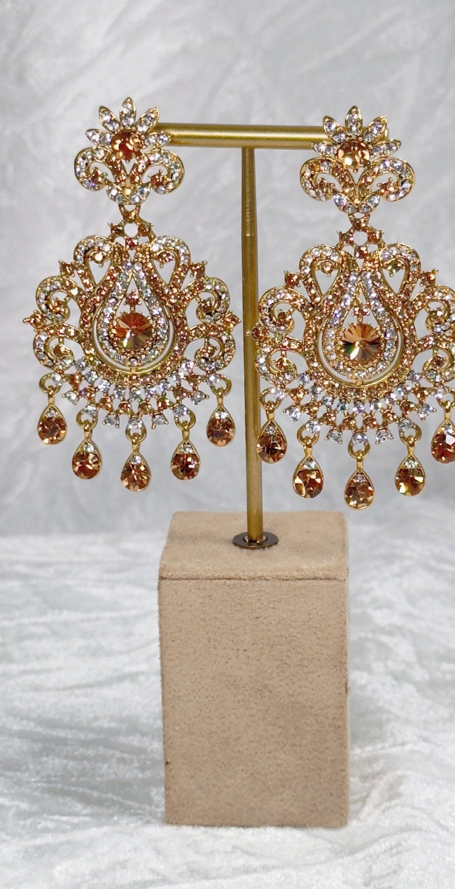 Indian Pakistani Jewellery Mariyah : gemmed earrings - Bijoux Pieces