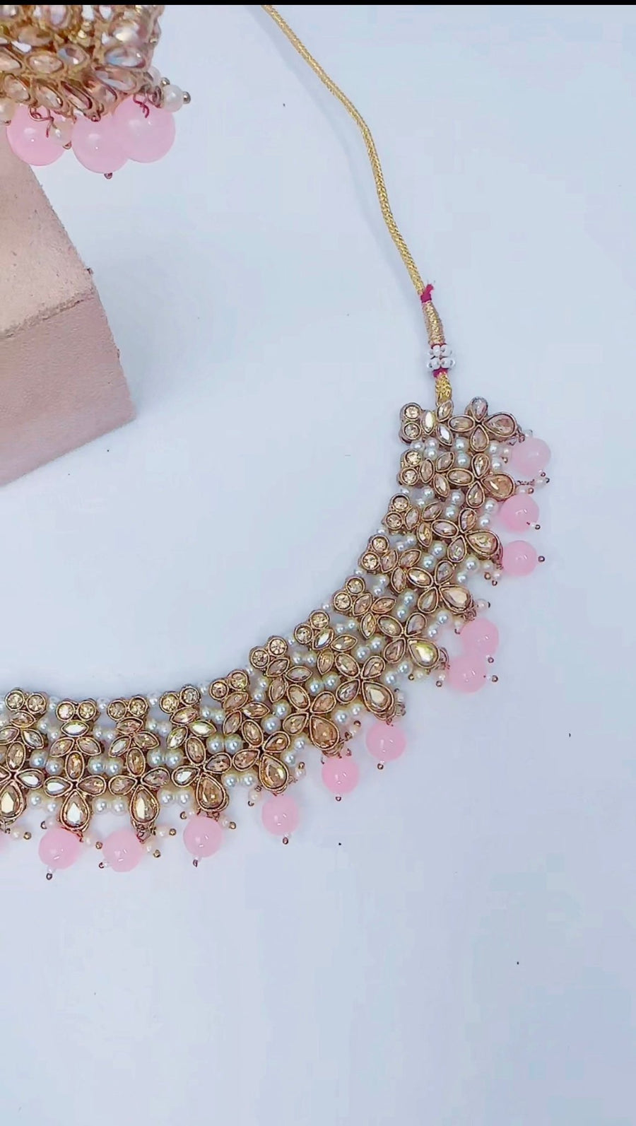 Indian Pakistani Jewellery Rashida: baby pink and stunning bronze stones! - Bijoux Pieces