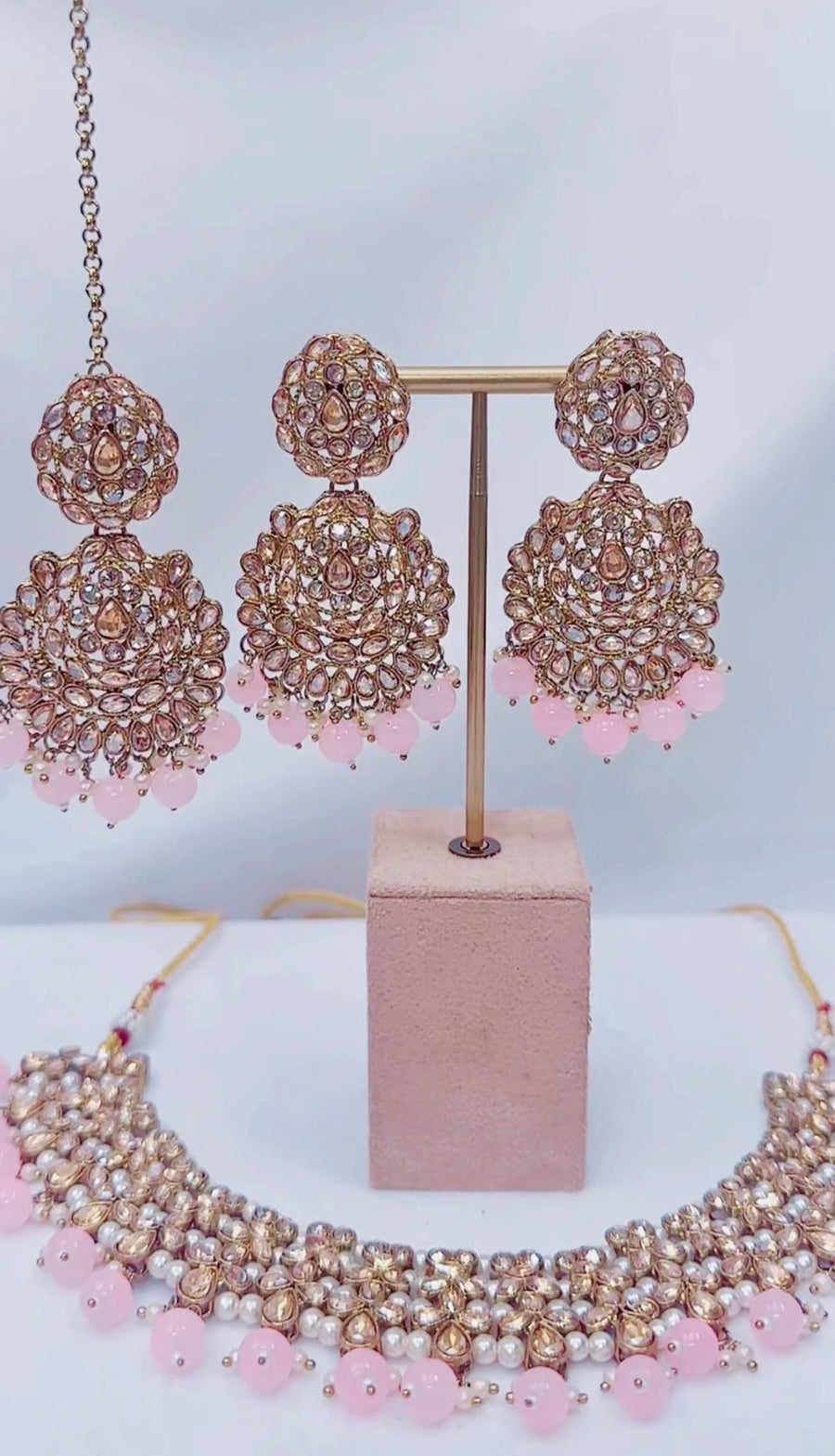 Indian Pakistani Jewellery Rashida: baby pink and stunning bronze stones! - Bijoux Pieces