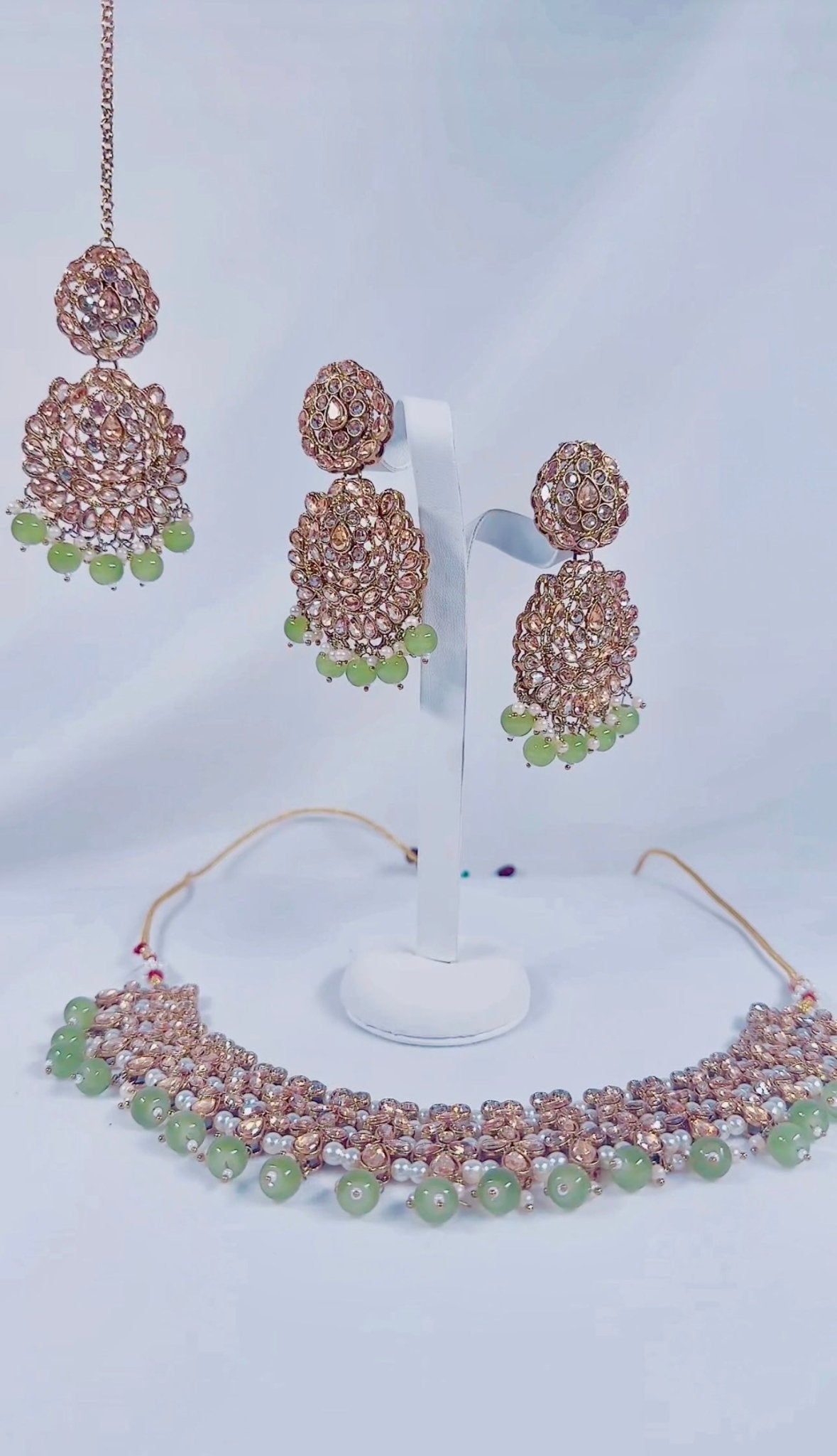 Indian Pakistani Jewellery Rashida: green and stunning bronze stones! - Bijoux Pieces