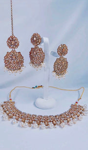 Indian Pakistani Jewellery Rashida: white and stunning bronze stones! - Bijoux Pieces