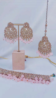 Indian Pakistani Jewellery Zara: baby pink choker set - Bijoux Pieces