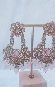 Dana: Bridal set gold & baby pink - Bijoux Pieces