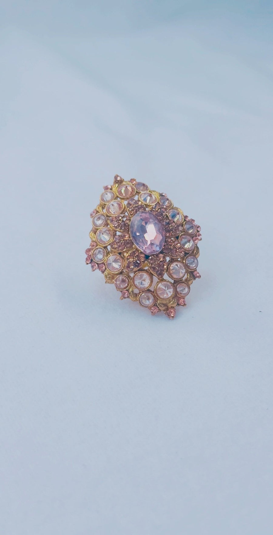 Hadiyya Antique gold & pink ring - Bijoux Pieces