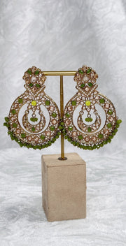 Rahima: green earring and tikka set - Bijoux Pieces