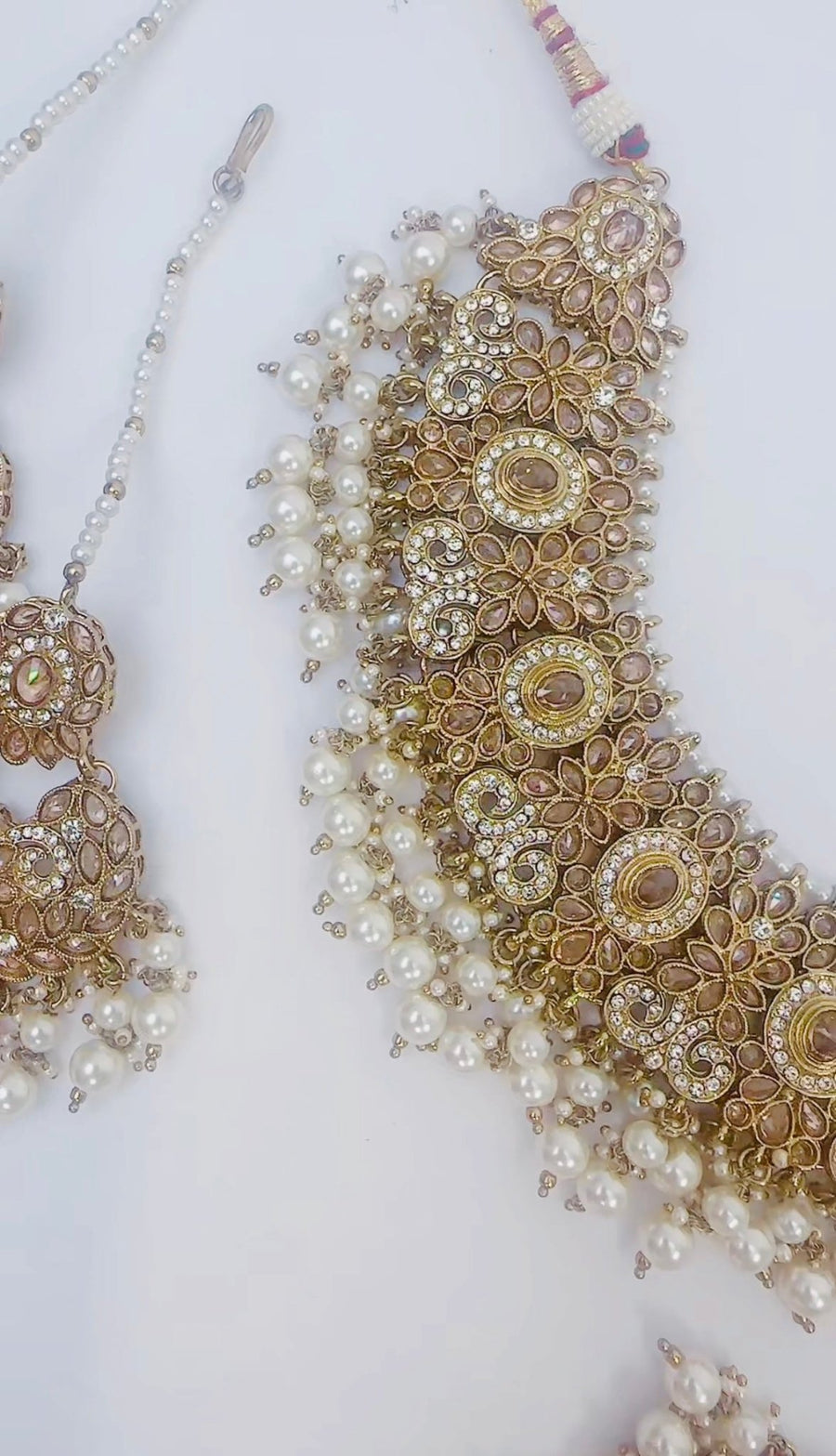 Yamama: Bridal set gold & pale pink - Bijoux Pieces